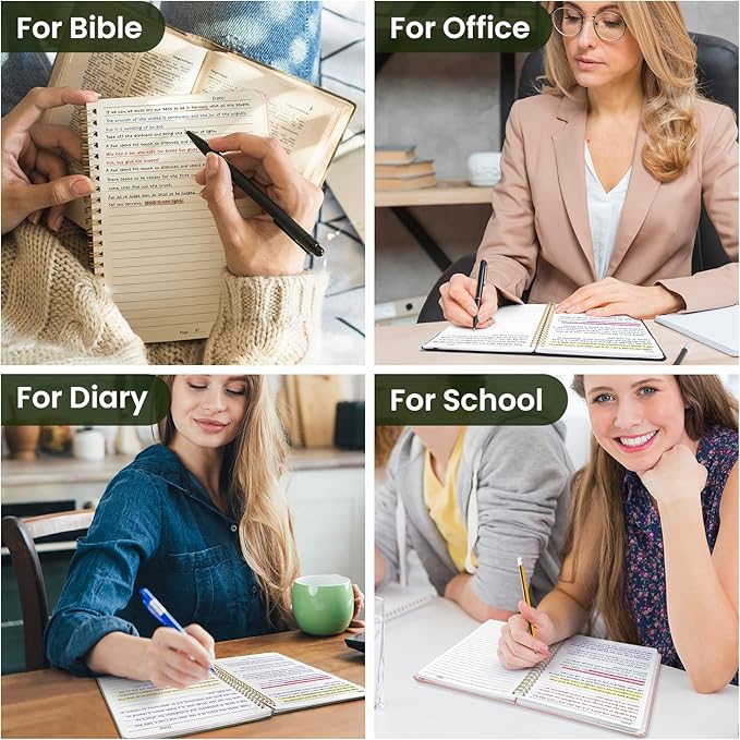 Taja Lined Spiral Journal Notebook for Work, 6 Pack, 140 Pages, College Ruled Hardcover Notebook Journal for Women, 6 Pcs, Journals for Writing, A5(6"x8") - Multi