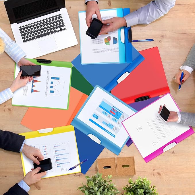 Patelai 48 Pcs Plastic Folders with 2 Pockets and 3 Prongs Home Folders with Card Slot Letter Size Heavy Duty Report Covers for Back to School(Multicolor,Novel Style)