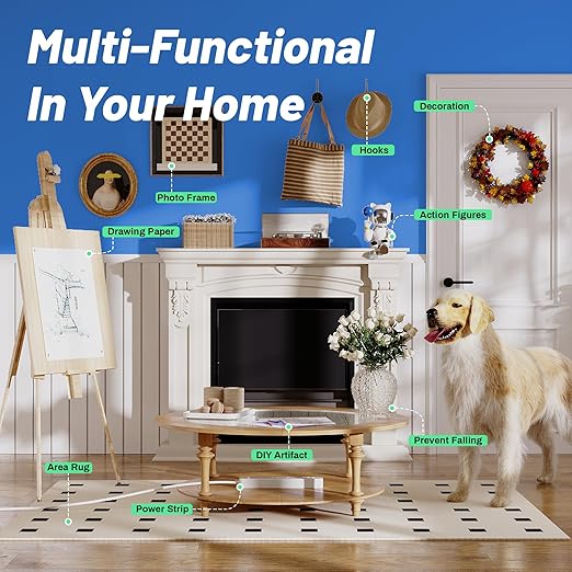 Double Sided Heavy Duty Extra Strong Adhesive Tape -210pcs Nano Tape Sticky Adhesive Dots -Indoor/Outdoor General Purpose Mounting Tape for Securing Picture Frames, Carpets(25FT)