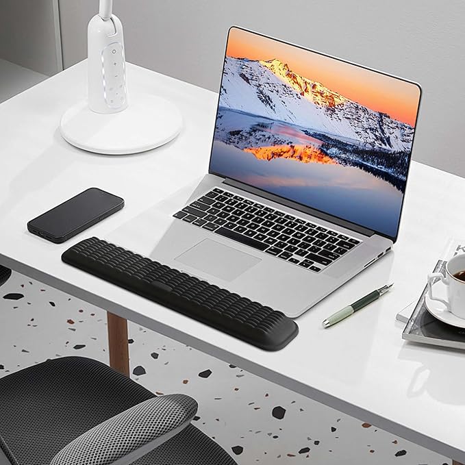 Mekass TKL Keyboard Wrist Rest, Super Soft Memory Foam Ergonomic Computer Wrist Support Pad, Comfortable Desk Wrist Cushion, Laptop Keyboard Arm Hand Rest for Wrists Pain Office Gaming Typing (White)