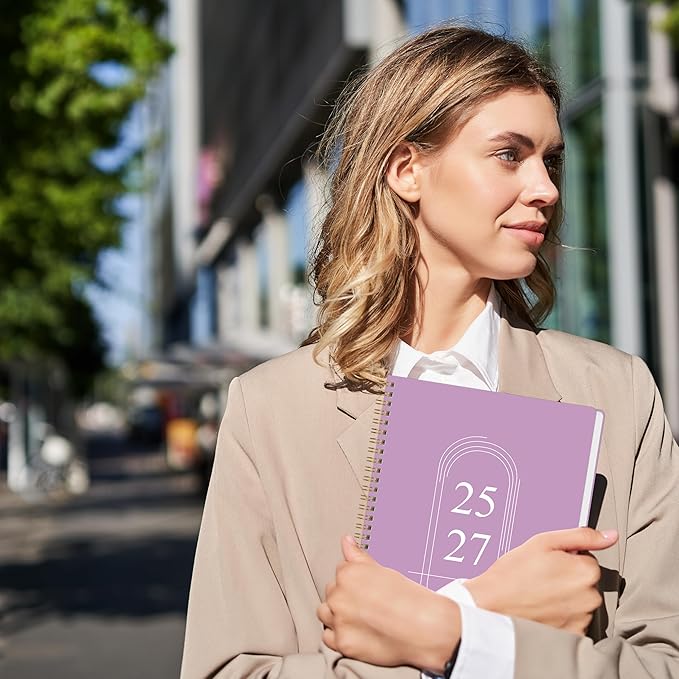 Monthly Planner 2025-2027 - 2 Year Monthly Planner Calendar 2025-2027, July 2025 - June 2027, 7.3" * 9.5", 24 Months Calendar Planner with Waterproof Cover&Spiral Bound, for Office, School Home Planning - Purple