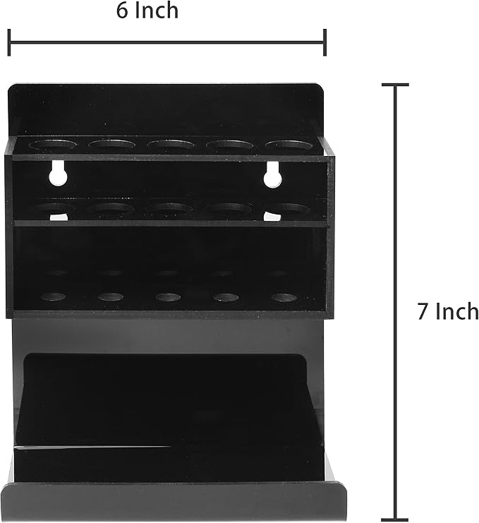 MyGift Dry Erase Marker Holder 10 Slots Whiteboard Marker Holder for Wall Dry Erase Eraser Holder Wall Mount Black