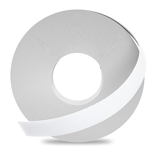 GSCIT Club White Melamine Edge Banding, 5/8 inch x 50ft Edge Banding with Hot Melt Adhesive Pre-glued Cabinet Edge Banding Flexible White Veneer Edging for Plywood