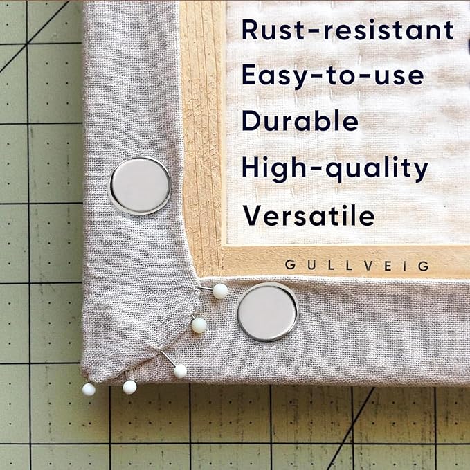 Gullveig Silver Push Pins and Thumb Tacks: Heavy Duty Flat Upholstery, Long Carpet Tacks, and Decorative Nails for Wood and Fabric, 50 Count