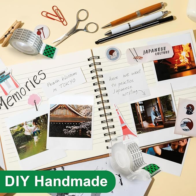 Double Sided Tape for Gift Wrapping with Dispenser, 3/4 in x 300 in, Double Stick Tape 3 Pack, Christmas Wrapping Paper Tape, Linerless, Office and School Supplies