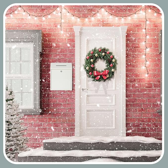 Metal Donation Cash Box Collection Safe Suggestion Box with Lock Wall Mounted Mailbox Delivery Ballot Container for Home Office Outdoor Door(White,15 x 12 x 4 Inch)