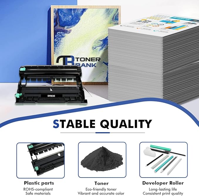 DR830 DR-830 Drum Unit Black 2-Pack Replacement for Brother DR830 DR 830 DR-830 HL-L2400D L2405W L2460DW L2460DWXL L2865DW L2480DW DCP-L2640DW MFC-L2807DW L2820DW L2820DWXL Printer (Not Toner)