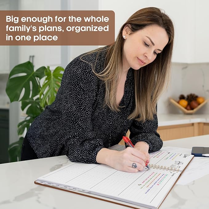 2026 Planner 8.5" x 11", Weekly and Monthly Calendar Planner Book, January 2026 - December 2026, Hardcover Spiral Planner with Monthly Tabs, Notes Pages, Perfect for Women & Men, A4 - Brown