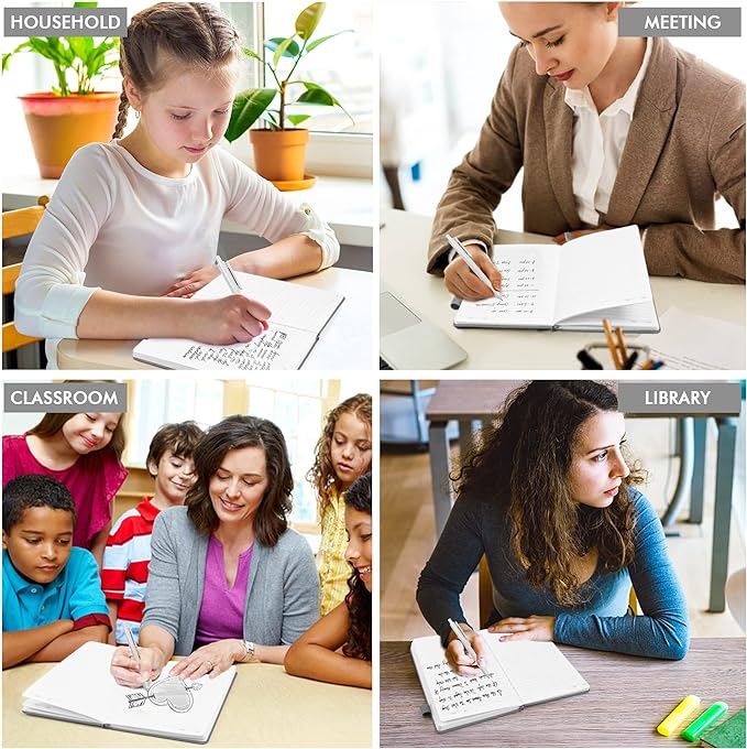 feela 24 Pack Journal Notebook for Work, Business Notebook Bulk Hardcover Lined Writing Journal with Pen Holder for Men Women Note Taking, with 24 Black Pens, 120 GSM, 5.1”x8.3”, A5, Gray