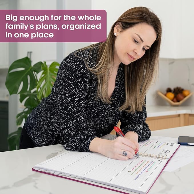 2026 Planner 8.5" x 11", Weekly and Monthly Calendar Planner Book, January 2026 - December 2026, Hardcover Spiral Planner with Monthly Tabs, Notes Pages, Perfect for Women & Men, A4 - Raspberry