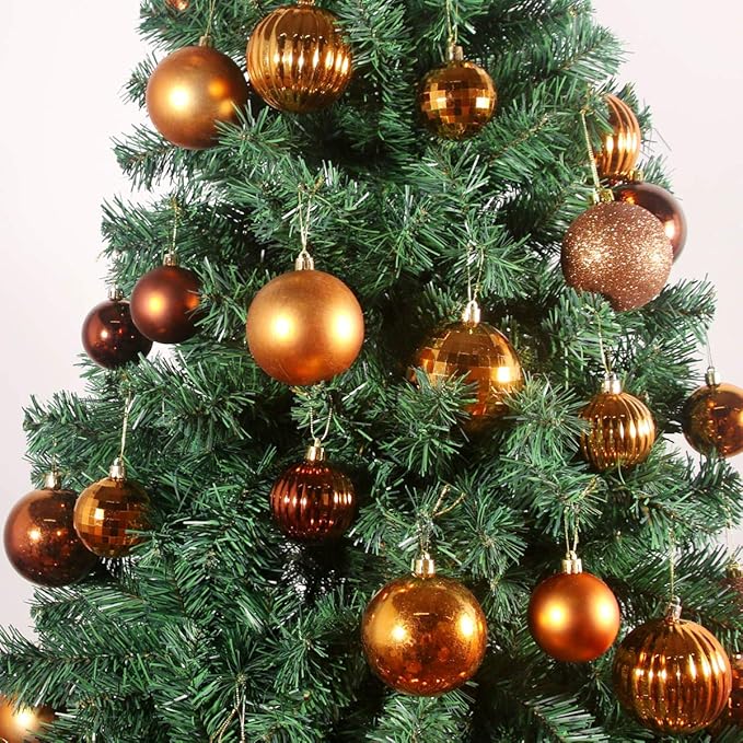 Bronze 3.2" Large Christmas Balls - Christmas Tree Decoration Ornaments Shatterproof Hanging Balls for Birthday Halloween Holiday Wedding Decorations Set of 10pcs