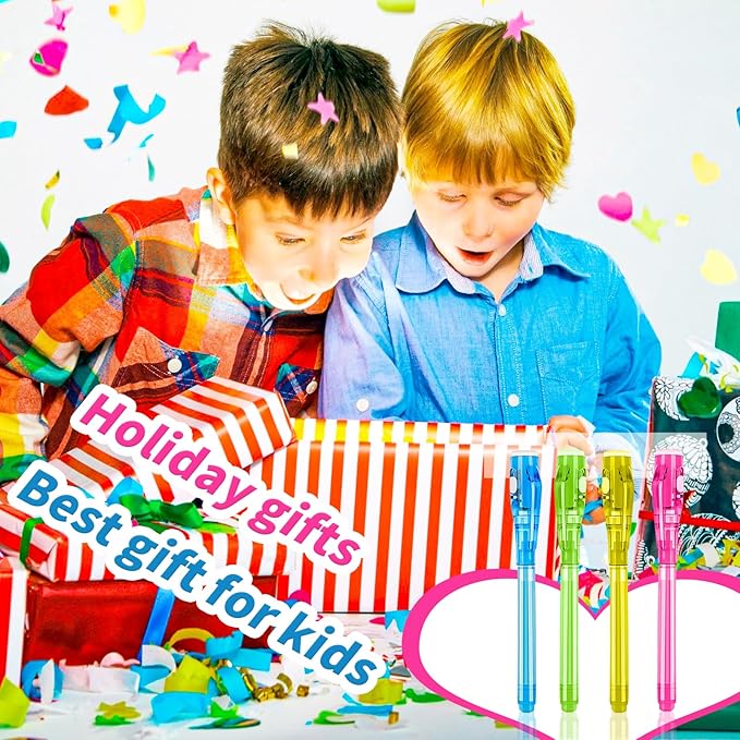 30 Pieces Invisible Ink Pen with UV Light Spy Pen Magic Marker Party Favors for kids 8 12 years Birthday Gifts Classroom Prizes Goodie Bags Stuffers for Kids