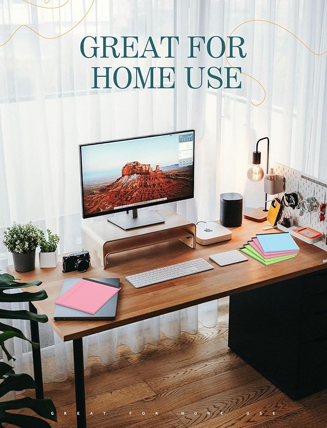 Legal Pads 8.5 x 11 Colored Note Pads 8.5 x 11, 3 Pack Notepads 8.5 x 11, Pink Notepad 8.5 x 11 Legal Pad, Notebook Paper 8.5 x 11 for Home Office Supplies, Lined Paper Pads 8 1/2 x 11, 30 Sheets/Pad