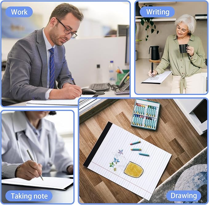 WINKIO Legal Pads Refills Note Pads, Writing Pads, Memo Pads Lined Writing Note Pads Letter Size Legal Pad College Ruled Pads Legal Rule for School Office Supplies