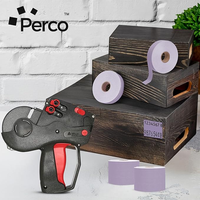 Perco Lavender Pricing Labels for Monarch 1136 Price Gun - 3 Sleeves, 24 Rolls Value Pack - 42,000 Price Marking Labels - with Ink Rolls Included