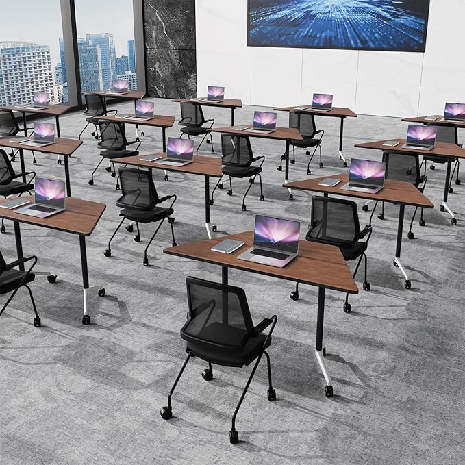 Conference Room Table with Flip-Top Design for Dynamic Meetings, Business Table Computer Desk with Heavy-Duty Frame,Foldable Seminar Meeting Tables for Home Office (2, D, 47.2IN)