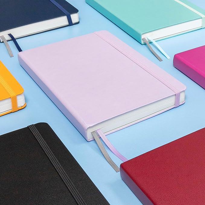 PAPERAGE Lined Journal Notebook, (Raspberry), 252 Pages, Medium 5.6 in x 8 in - 100 GSM Thick Paper – Hardcover Journaling Notebook for Work, School & Note Taking