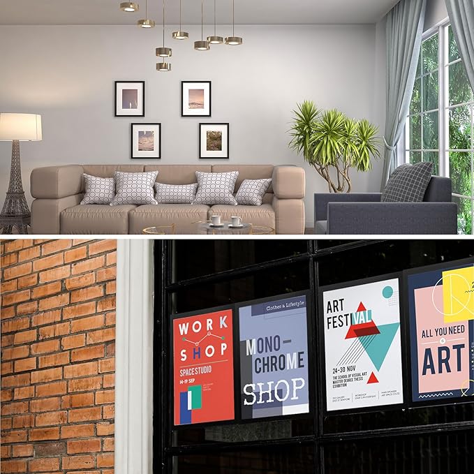 uxcell 6 Pcs Magnetic Sign Holder, 5" x 7" Self-Adhesive Magnetic Wall Signs Holder Magnetic Picture Frame Document Holder for Home Office Wall Window Displays, Green