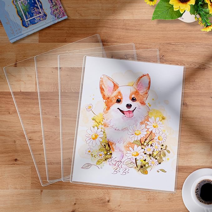 10PCS 11" x 14" Rigid Print Protectors Hard Plastic Sheet Page Protectors Heavy Duty Top Loading Menu Covers Poster Sleeves Clear Plastic Paper Sleeves for Magazine Prints Photo Document