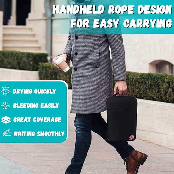 TBC The Best Crafts 72 Colors Dual Tip Acrylic Paint Markers, Double zipper design Topgrade Canvas bag,Waterproof, Non-Toxic, odorless, Suitable for Paper,Pottery, Stones, Glass,outdoor painting