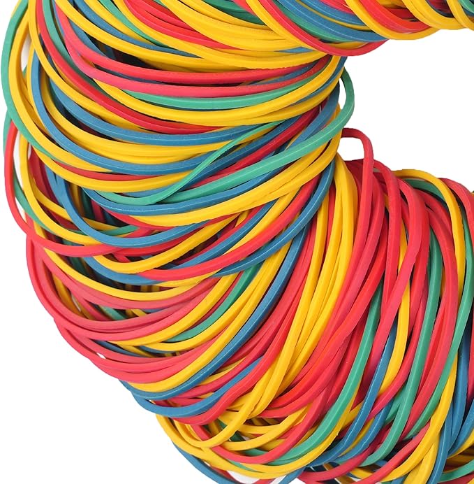 Rubber Bands size#19 Colors 500pcs Elastic Rubber Bands for Office Supplies Home Size19 Blue Yellow Red Green