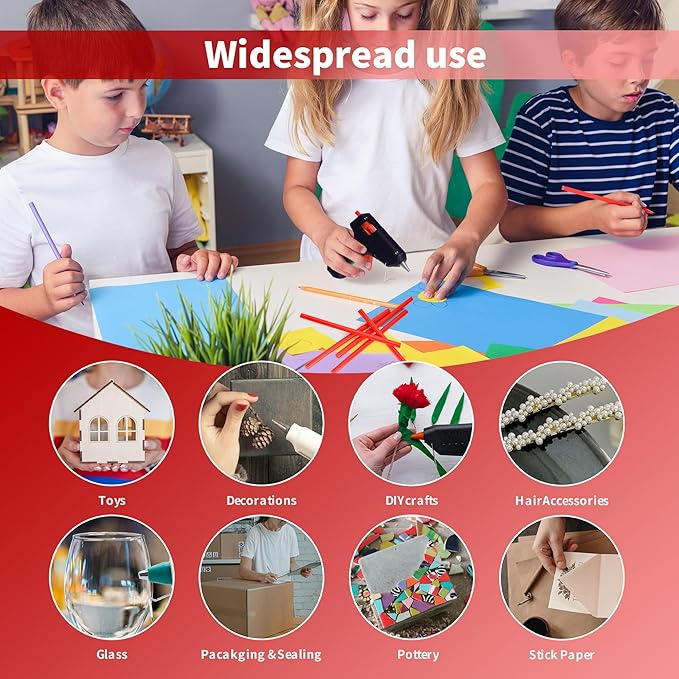 MATUFF Red Hot Glue Sticks Mini 0.27" x 5.9 inches, Colored Hot Melt Mini Glue Sticks for All Temperature Mini Glue Guns, for DIY Craft Arts and Wedding Cards, Stamp Sealing, Bulk Red hot Glue 60 Pack