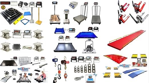 SellEton SL-4x4-5k-NN Floor Scales, Accurate Pallet Scales with Indicator for Warehouse Shipping and Medium Duty Industrial (48"x48", 5000 lb x 1 lb)