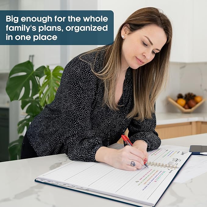 2026 Planner 8.5" x 11", Weekly and Monthly Calendar Planner Book, January 2026 - December 2026, Hardcover Spiral Planner with Monthly Tabs, Notes Pages, Perfect for Women & Men, A4 - Navy