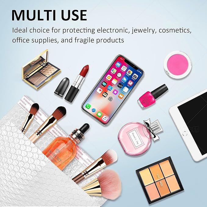 Bubble Mailers 6x12'' 100 Pack and 24PCS Fragile Stickers White Thick Waterproof Padded Poly Envelopes Bubble Wrap Mailers Self Seal Shipping Bags for Mailing Small Business Homes Envelope Mailers #0