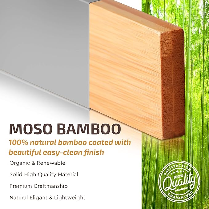 4 Pack Drawer Dividers Bamboo 2.6" High, 16-22" Adjustable Drawer Organizers for Clothes, Expandable Dresser Separators in Bedroom/Bathroom/Kitchen/Office Organization and Storage (Grey)