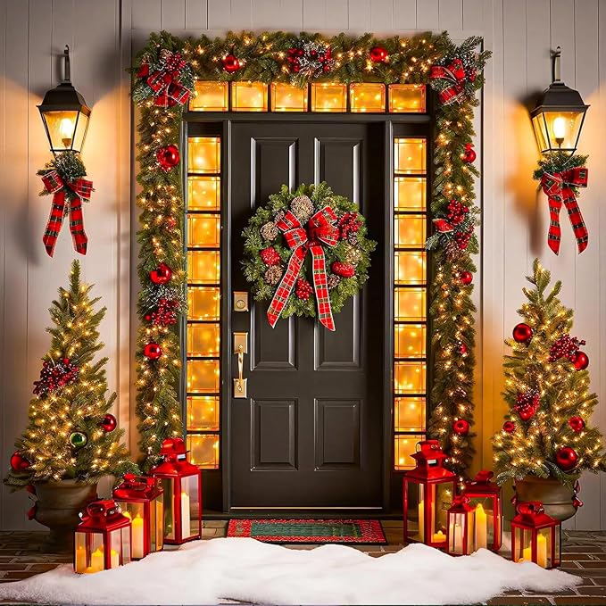 100FT 300 LED Christmas Lights Outdoor, Warm White Christmas Tree Lights with 8 Modes Waterproof, Connectable Green Wire String Lights Indoor for Patio Garden Xmas Party Decorations