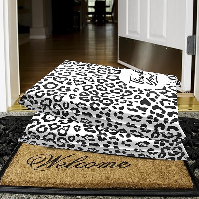 Poly Mailers 10x13 Inch 100 Pcs - Leopard Printed Shipping Bags, 2.4mil Thickness, Waterproof and Tear Resistant Mailing Envelopes, Self-Sealing Packaging Bags for Small Business