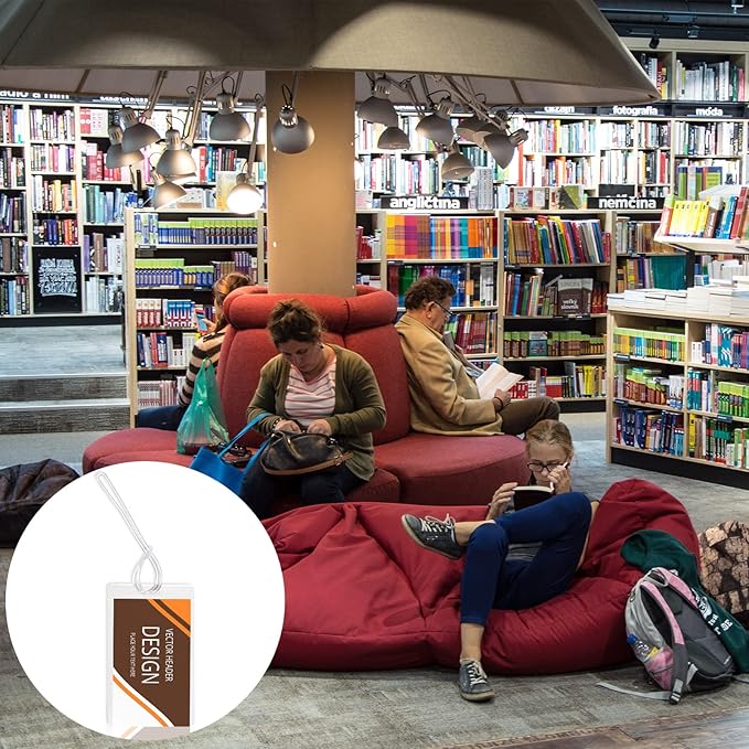 XUWAIDSGN 200 Pieces 5 Mil 2 1/2" x 4 1/4" Laminating Luggage Tags with Loops Thermal Lanyard Laminating Pouches Resealable for Work Permits Pass Cards Student ID Cards (200, 5 Mil)