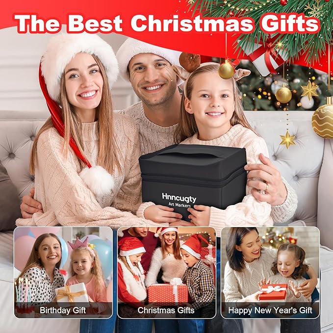 Alcohol Markers 60 Colors, Dual Tips Coloring Art Markers Set with Case & Holders, Chisel & Fine Artist Sketch Pens Art Supplies for Kids Adult Coloring Books, Drawing, Painting, Sketching