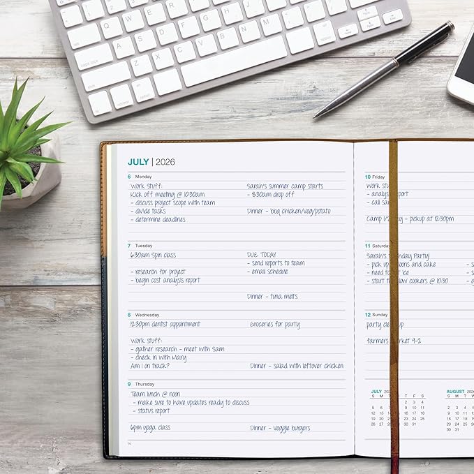 2026 Planner Calendar, 8"x10" : Includes 14 Months (November 2025 - December 2026) / 2026 Weekly Planner/Weekly Agenda/Monthly Calendar Organizer (Brown/Black)