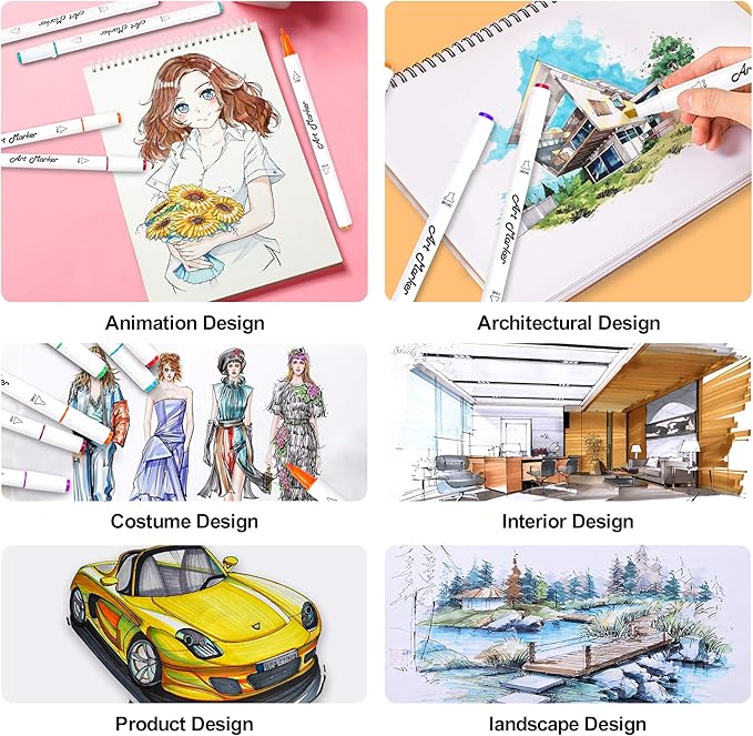 Lelix 30 Colors Art Markers, Dual Tip Permanent Marker Pens Highlighters Perfect for Kids Adults Artist Drawing Sketching Card Making & Coloring Books