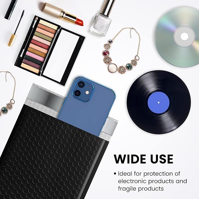 Fuxury Bubble Mailers 6x10" 268800 Pack Black Padded Envelopes Usable Size 6x9" Thick Mailing Envelopes Bubble Opaque Padded Mailers Shipping Bags for Mailing Jewelry Makeup Small Business#0