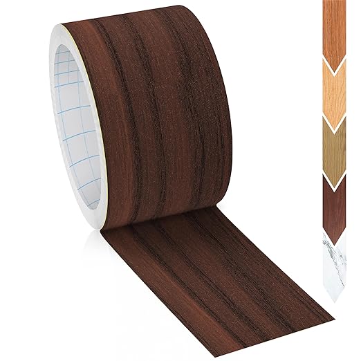 GSCIT Club Wood Grain Repair Tape, 2.3 inch X 50ft Self Adhesive Walnut Grain Repair Patch for Tables, Chairs, Baseboards, Doors, Windows, Floors, Handicraft DIY.