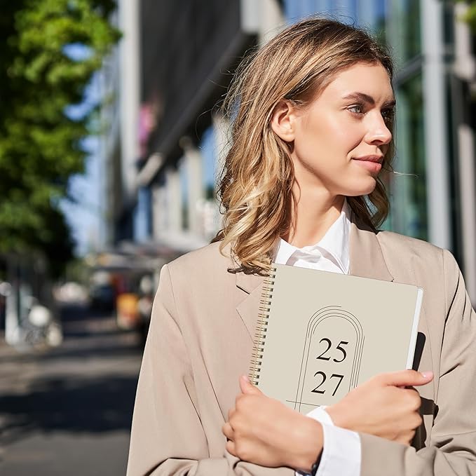 Monthly Planner 2025-2027 - 2 Year Monthly Planner Calendar 2025-2027, July 2025 - June 2027, 7.3" * 9.5", 24 Months Calendar Planner with Waterproof Cover&Spiral Bound, for Office, School Home Planning - White