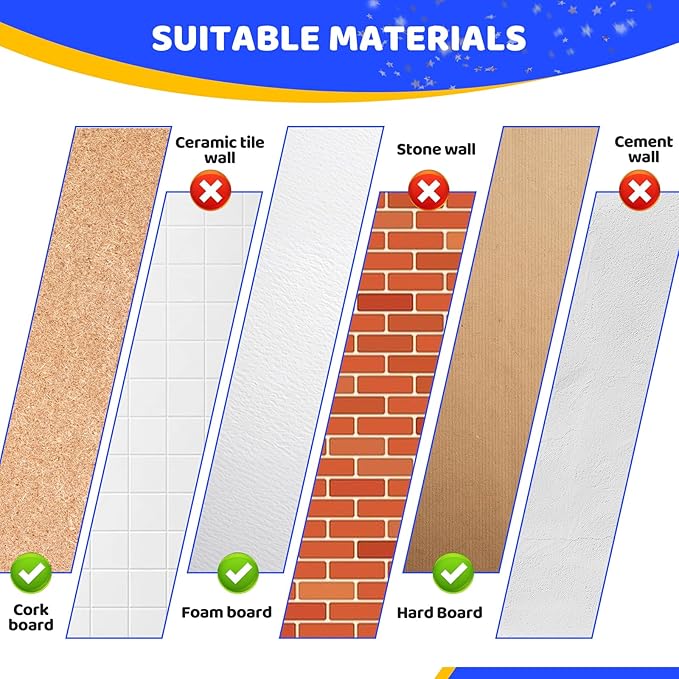 275pcs Black Push Pins,5 Styles TACS, Black Thumb Tacks, Plastic Head Push Pins for Cork Board, Bulletin Boards, Wall, Maps, Cork Board Accessories