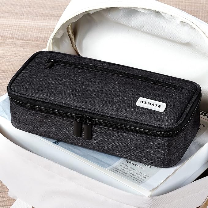 WEMATE Pencil Case, Large Storage Organizer for Stationery, Back - to - School Essential, Teacher Must - have, Big Pencil Pouch, Marker Case School Supplies for College & High School