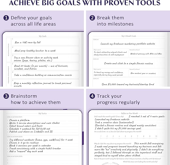 Legend Hourly Schedule Planner PRO Dated Jan 2026-Jan 2027 – Deluxe Weekly & Daily Organizer with Time Slots. Appointment Book Journal for Work & Time Management, A4 Hardcover, Purple