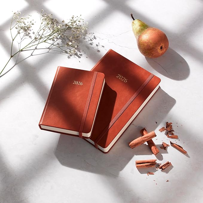 Wykeham's Executive 2026 Daily Journal Planner – US Public Holidays & Format – Customization Available (Brown, 6"×4.5")