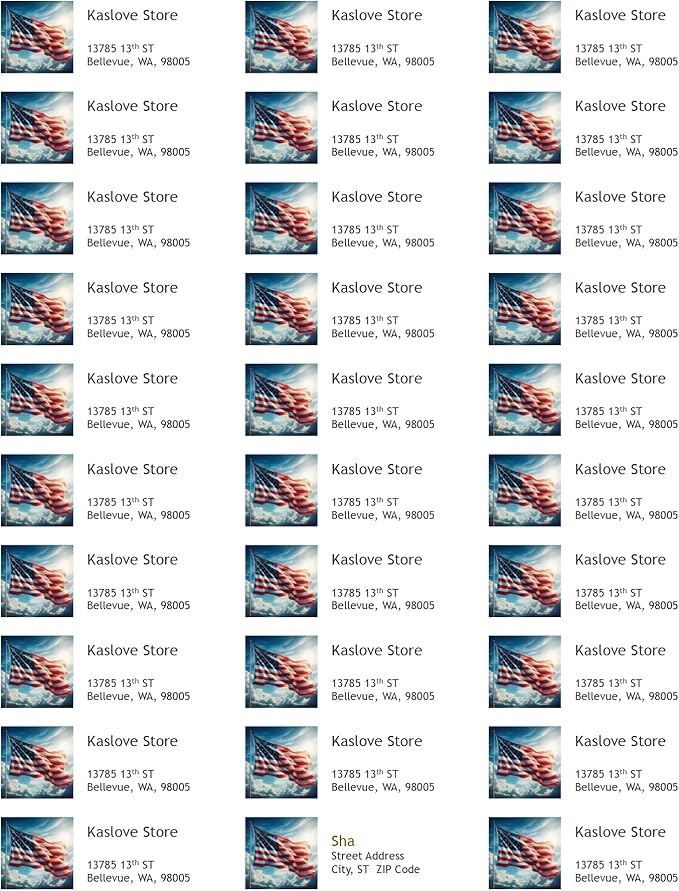 Personalized Return Address Labels - Custom Address Stickers on Sheets (30-1000 Labels) (Patriotic Pride)