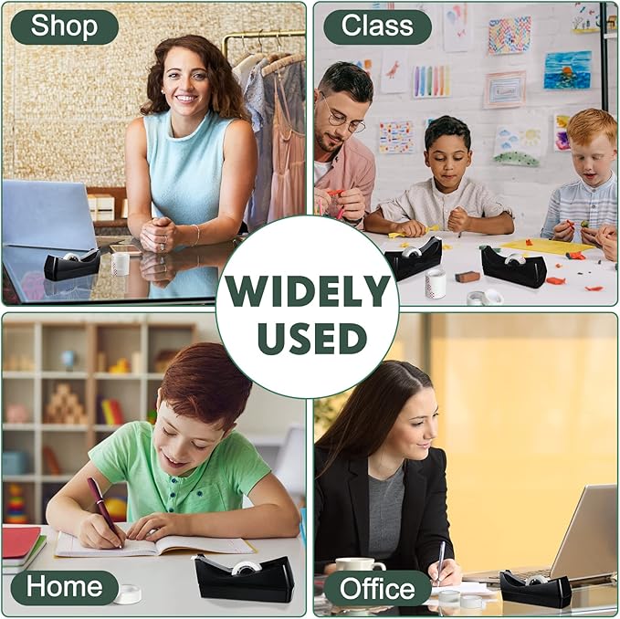 Yahenda 18 Pack Desktop Tape Dispenser Non Skid Base with 0.7 x 985 Inches Invisible Tape Refills Bulk Weighted Roll Dispenser for Office Home School