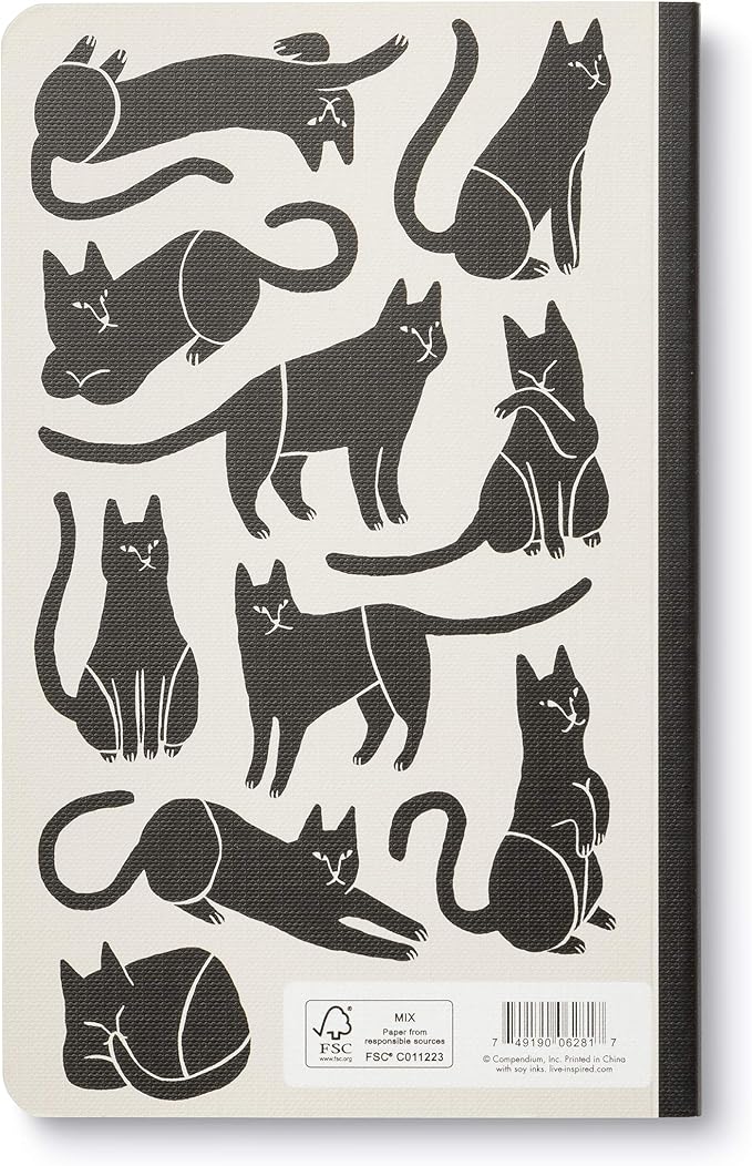 Compendium Softcover Journal - There are no ordinary cats. – A Write Now Journal with 128 Lined Pages, 5″W x 8″H