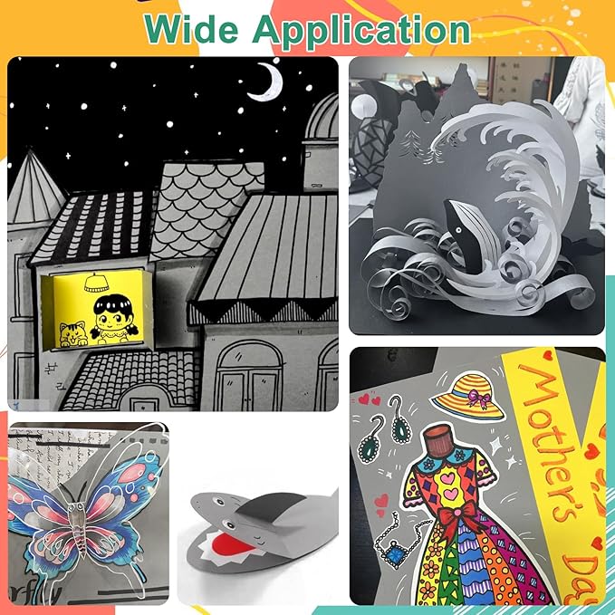 OcePor 50 Sheets Grey Cardstock Paper, Colored Printer Paper 8.5 x 11, Card Stock Thick Construction for Craft,Scrapbook,Office Printing, Invitations, Certificates,92 lb/250gsm