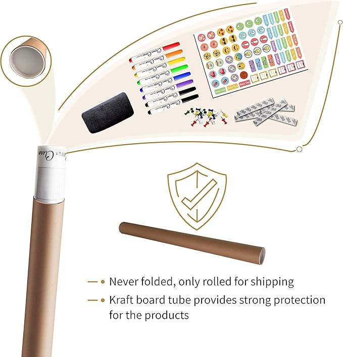 CLEVER CLEAN Large Dry Erase Wall Calendar - 36"x96" 12-month 2025 Undated Yearly Calendar for Home, Office, School Projects - Jumbo Reusable Laminated Task Organizer