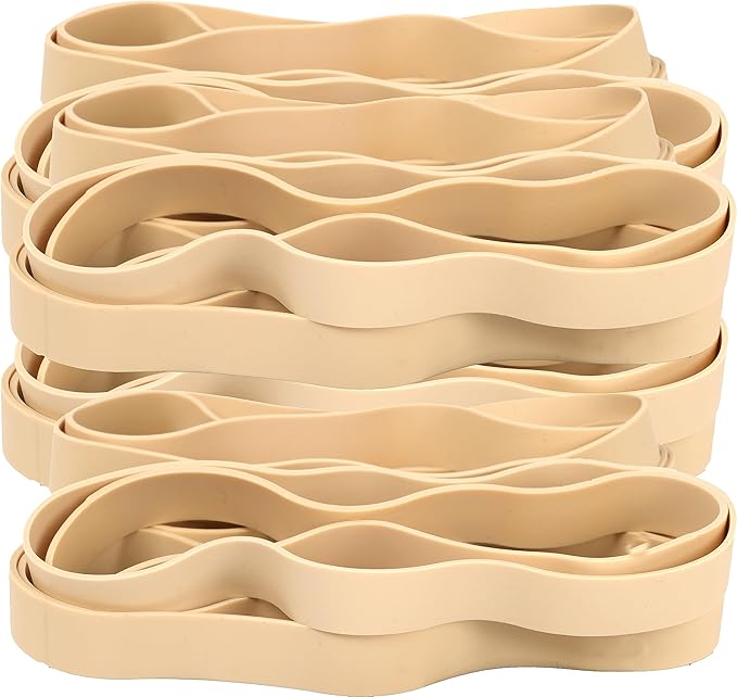 Rubber Bands Size#107 Heavy Duty Big Wide rubber band 30PCS Elastic Bands for Office Supply Trash Can File Folders Litter Box Rubber Bands (Light brown)