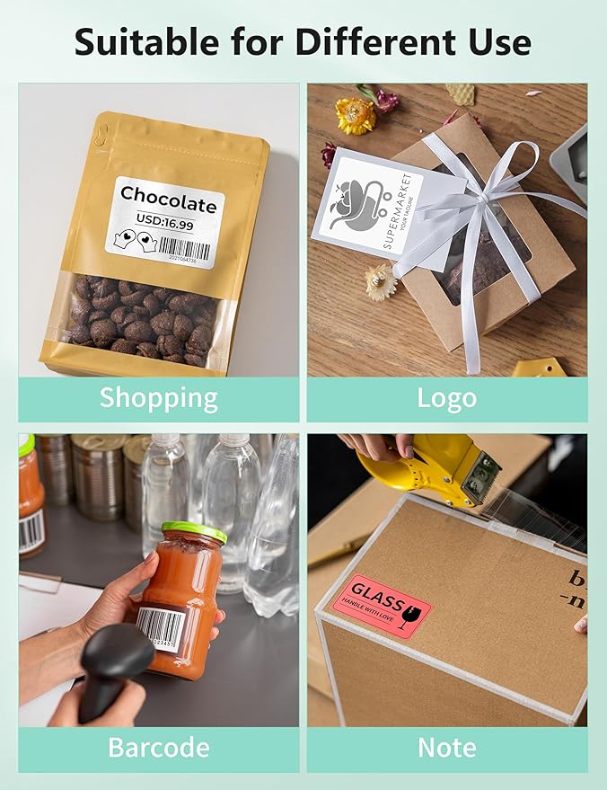 Phomemo Bluetooth Thermal Shipping Label Printer, 241BT Wireless Thermal Label Printer for Shipping Packages, Inkless Thermal Shipping Label Printer, Compatible with iPhone, Android, Green